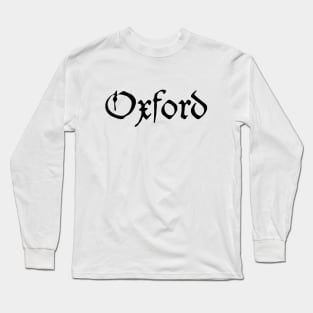 Medieval Calligraphy Oxford Black Lettering Long Sleeve T-Shirt